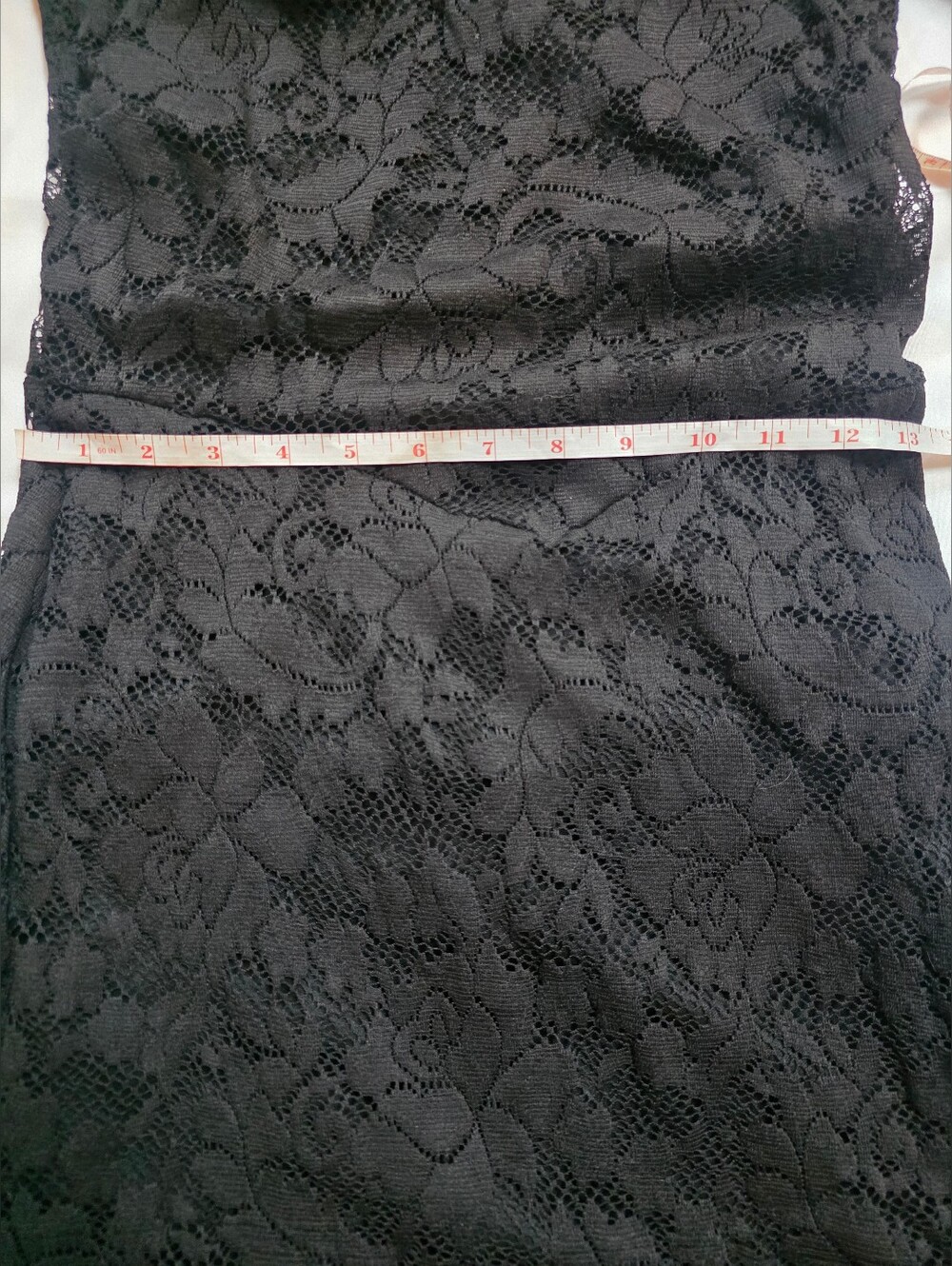Vintage Lip Service Black Lace Goth Maxi Dress Lace-Up Front Bell Sleeve Size L - Picture 10 of 13